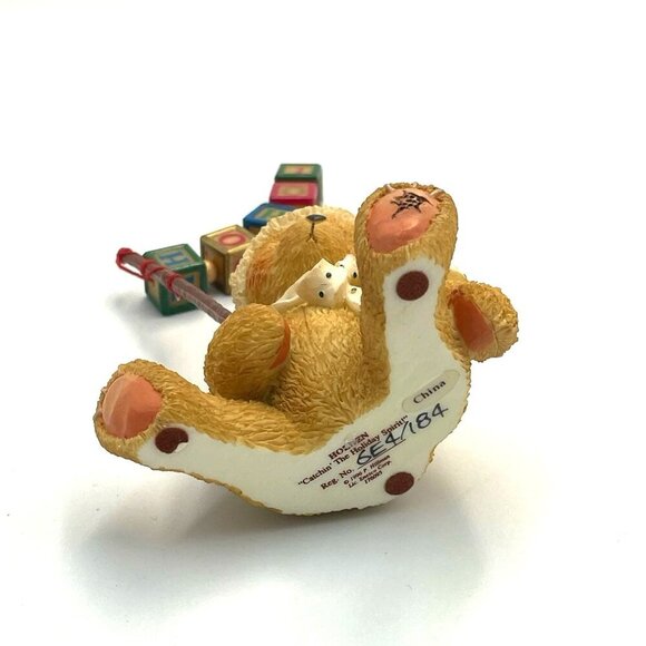 Vtg Cherished Teddies Holden Catchin' The Holiday Spirit Bear Holding HO HO - Picture 5 of 6